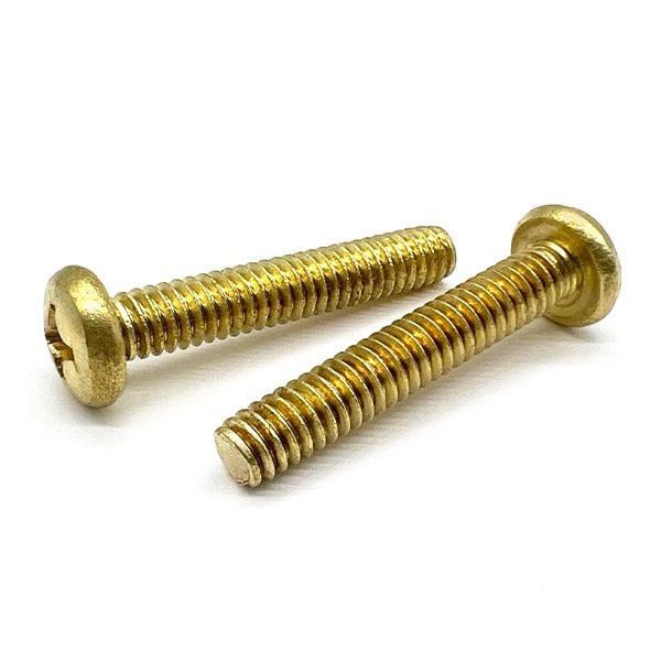 Boltsandnuts.Com #6-32 x 2 in Phillips Pan Machine Screw, Plain Brass, 50 PK 6C200PPHMSB-50 - main